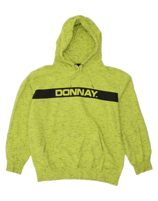 DONNAY Mens Graphic Hoodie Jumper XL Green Flecked Cotton