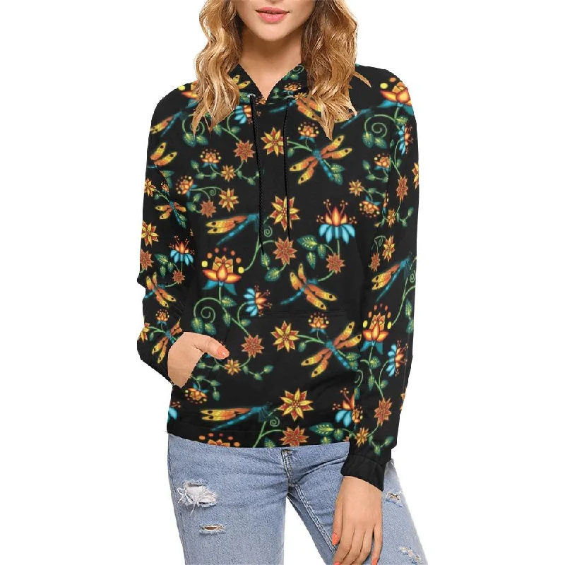 Dragon Lily Noir Hoodie for Women (USA Size)