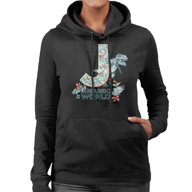 Jurassic Park Floral J Women's Hooded Sweatshirt