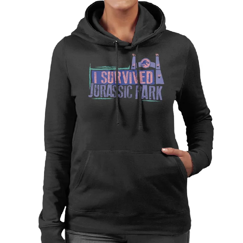 Jurassic Park Gate I Survived Jurassic Park Women's Hooded Sweatshirt