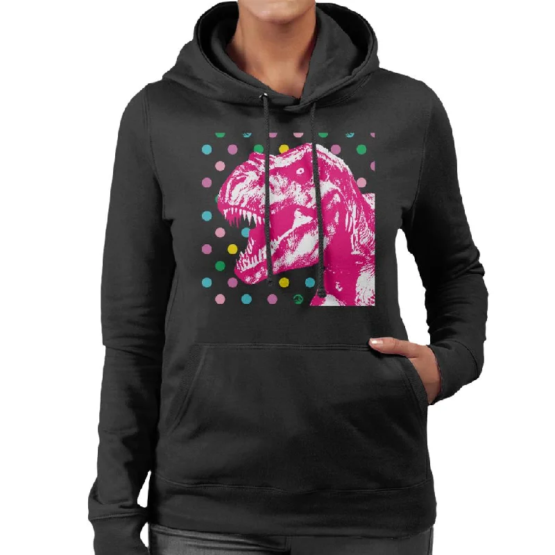 Jurassic Park T Rex Polka Dot Women's Hooded Sweatshirt