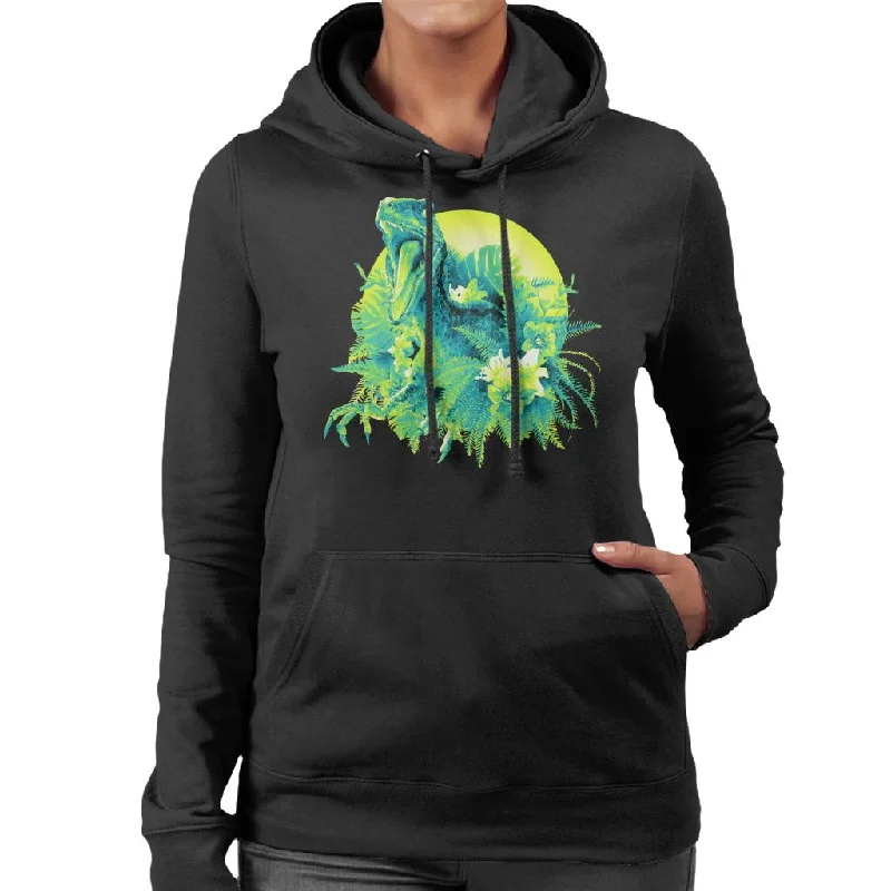 Jurassic Park Velociraptor Jungle Sun Women's Hooded Sweatshirt