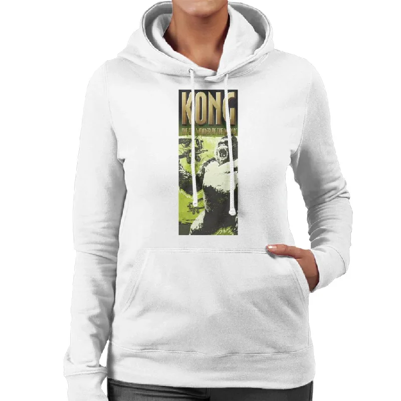 King Kong Being Swarmed By Biplanes The 8th Wonder Of The World Women's Hooded Sweatshirt