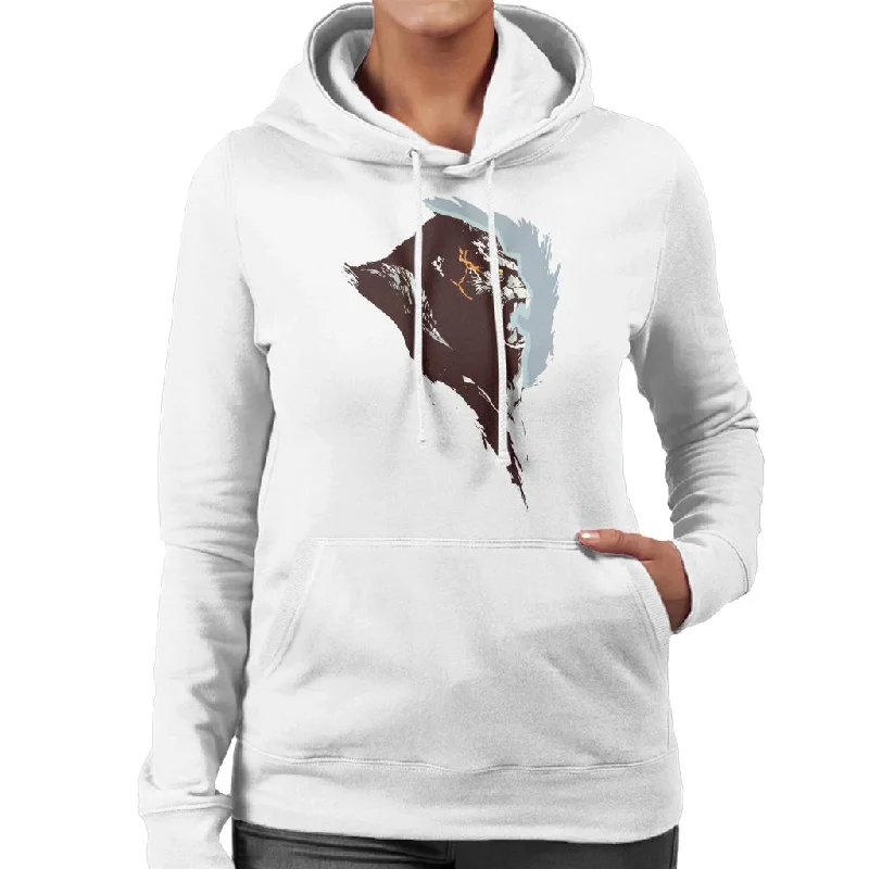 King Kong Rage Side View Brush Stroke Women's Hooded Sweatshirt