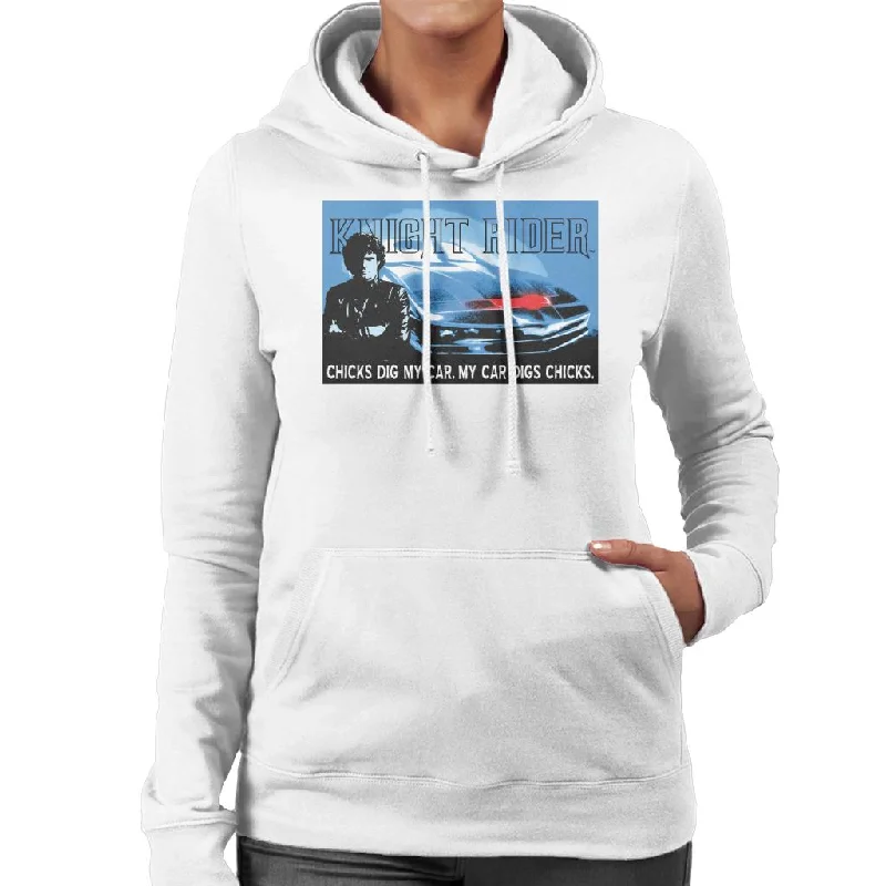 Knight Rider Chicks Dig My Car Women's Hooded Sweatshirt