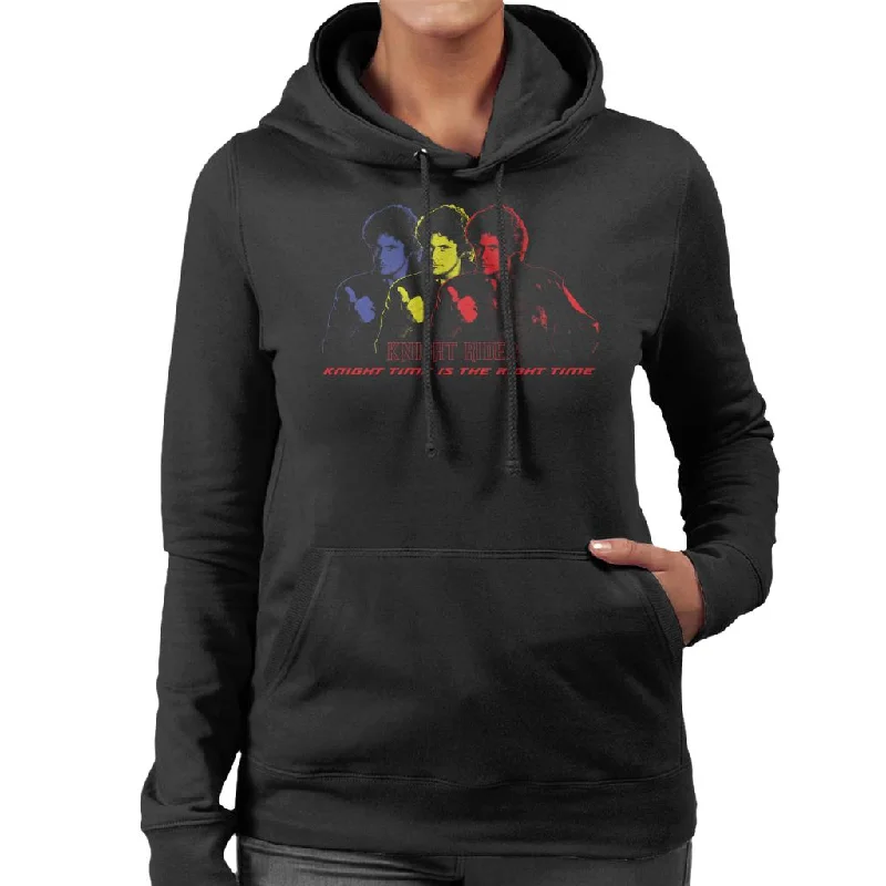 Knight Rider Knight Time Is The Right Time Women's Hooded Sweatshirt