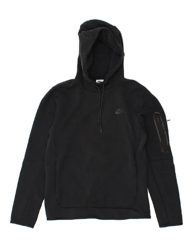 NIKE Mens Hoodie Jumper Small Black Cotton