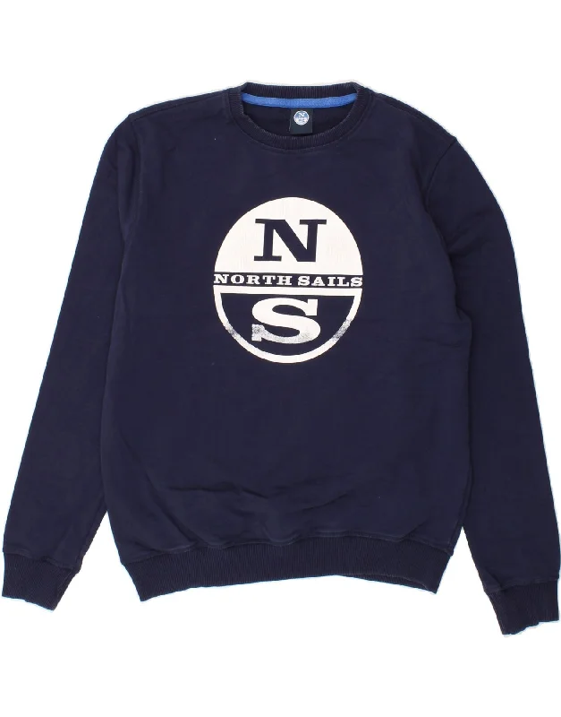 NORTH SAILS Mens Slim Graphic Sweatshirt Jumper XL Navy Blue