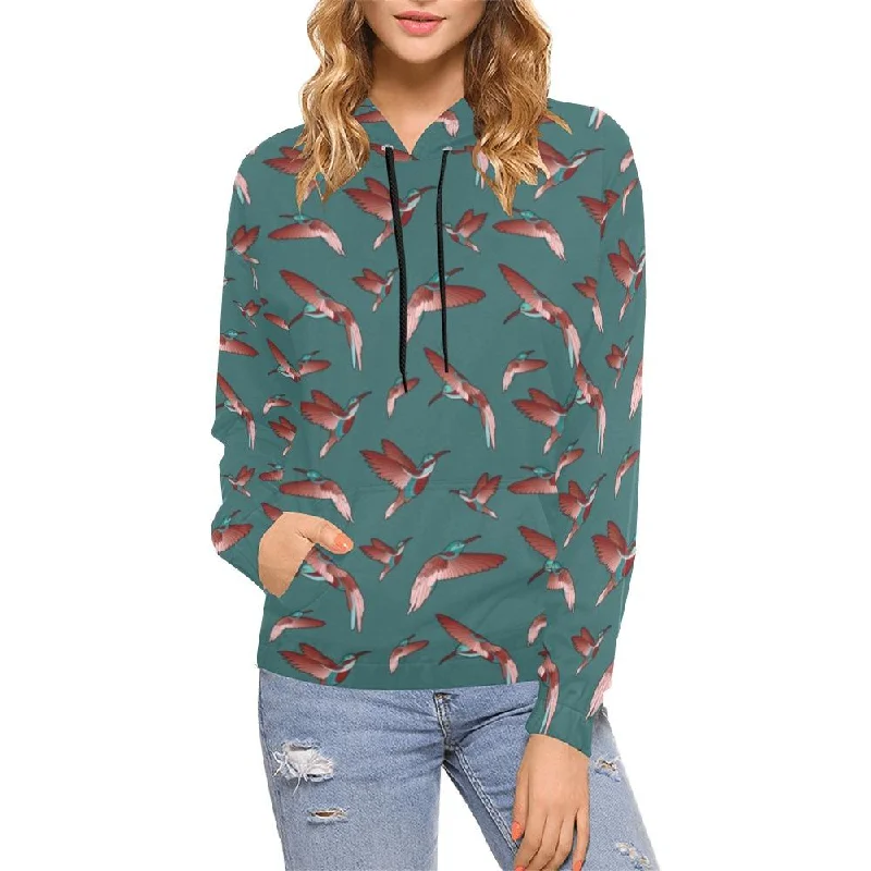 Red Swift Turquoise Hoodie for Women (USA Size)