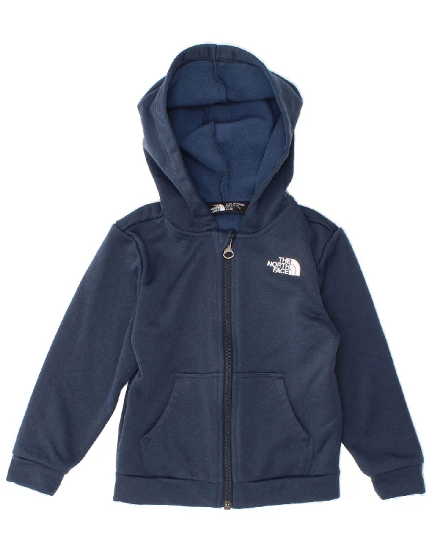 THE NORTH FACE Boys Zip Hoodie Sweater 2-3 Years Navy Blue Polyester