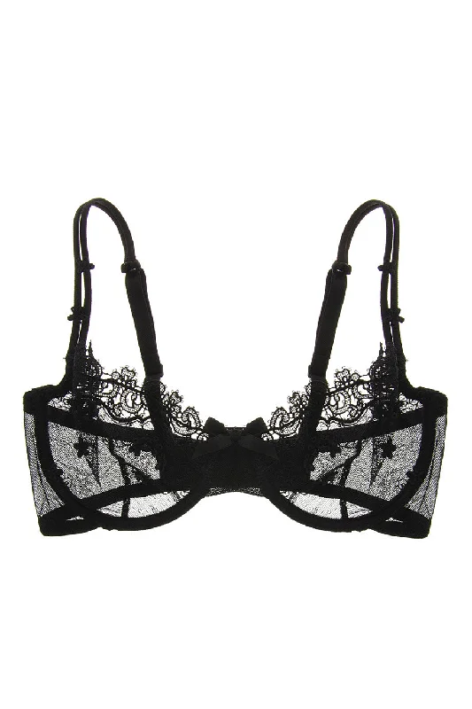 CHRISTIES CRAZY Black Lace Balconette Bra