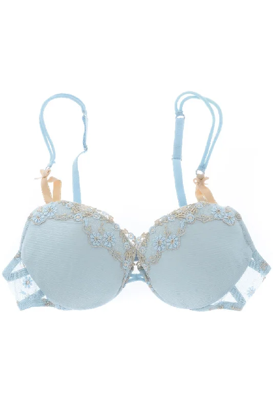 COTTON CLUB VETA Sky Blue Floral Bra