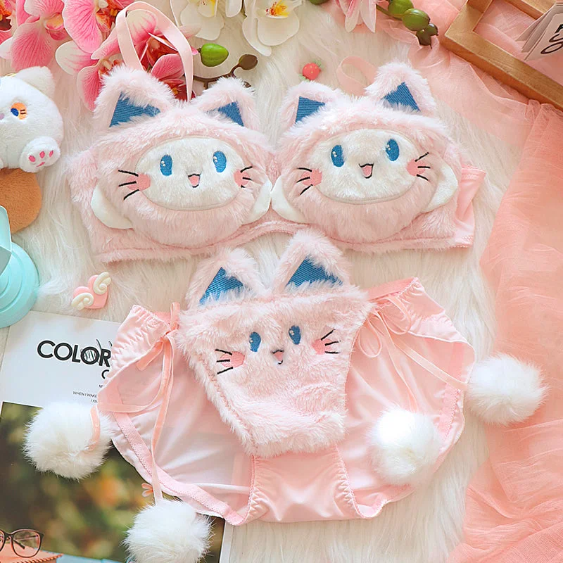 Kawaii Cat Bra Set