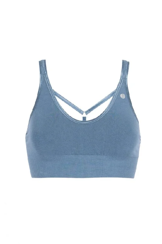 RUN & RELAX // LEYLA YOGA BAMBOO BRA - PETROL BLUE