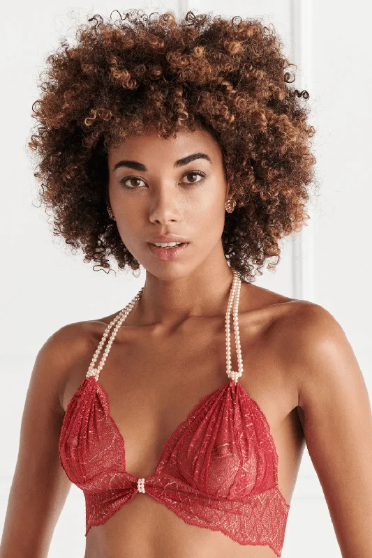 Sydney Pearl Bra Red