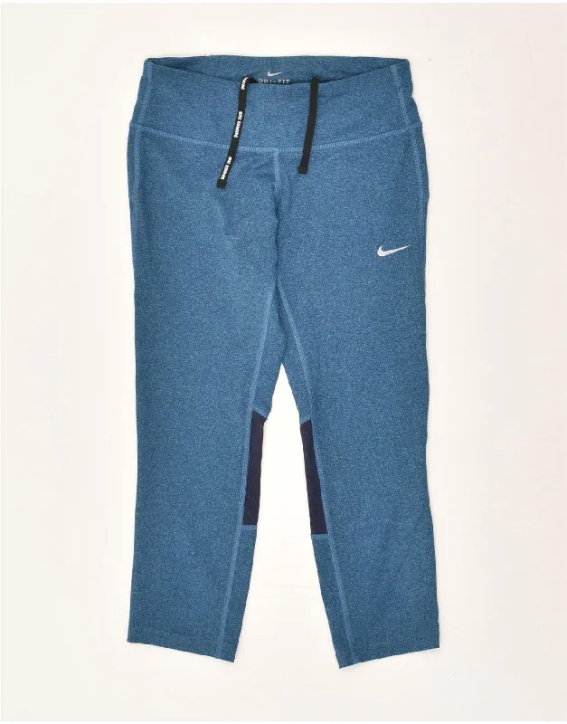 ADIDAS Womens Dri Fit Tracksuit Trousers UK 4 XS Blue Colourblock