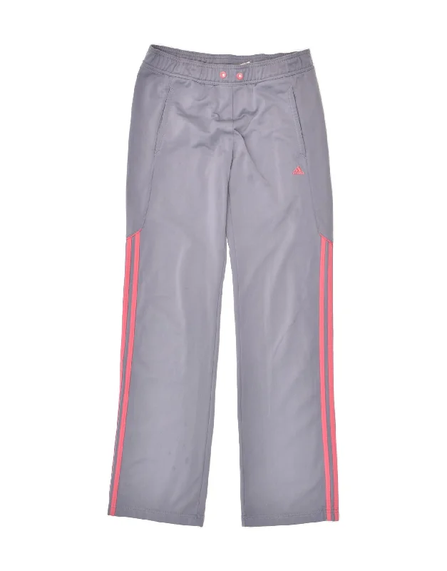 ADIDAS Womens Tracksuit Trousers UK 8 Small Grey Polyester