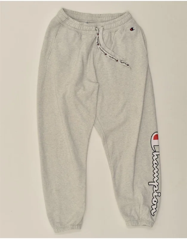 CHAMPION Womens Graphic Tracksuit Trousers Joggers UK 12 Medium Grey