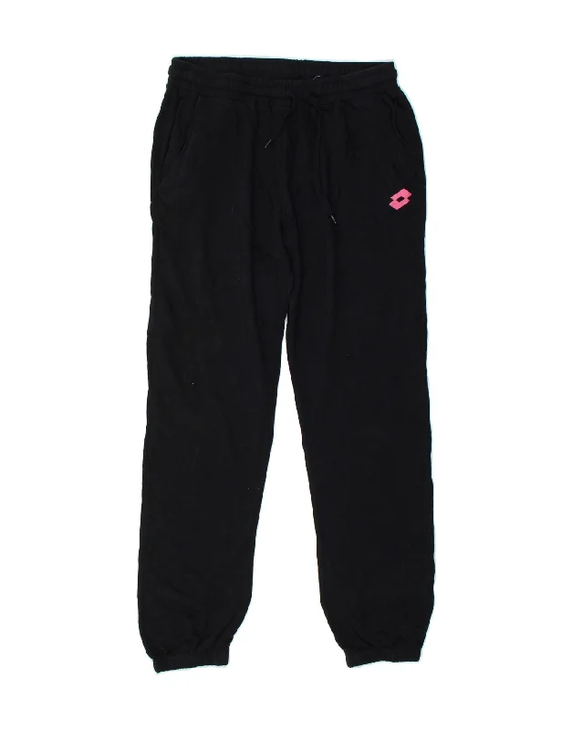 LOTTO Womens Tracksuit Trousers Joggers XL Black Cotton