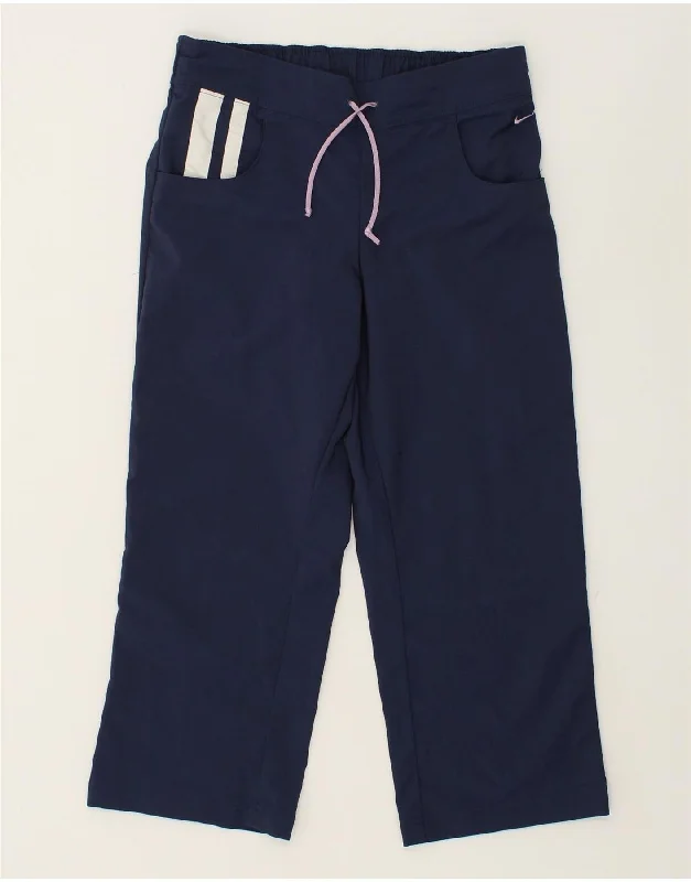 NIKE Womens Tracksuit Trousers UK 4/6 Small Navy Blue Polyester