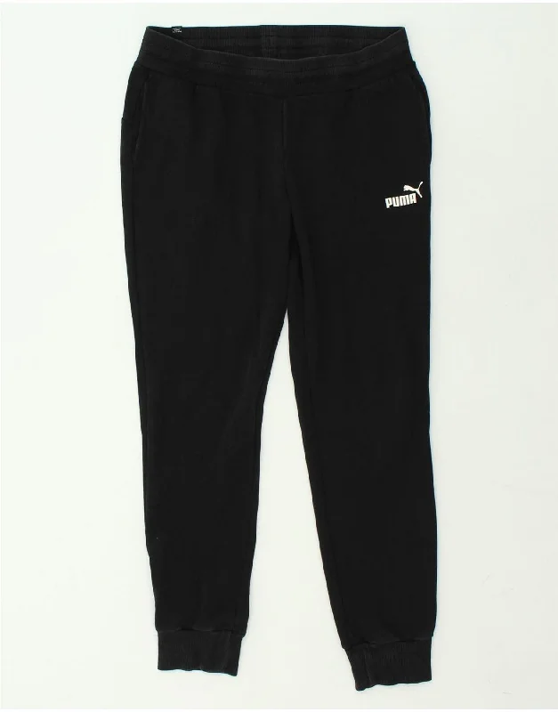 PUMA Womens Tracksuit Trousers Joggers UK 12 Medium Black Polyester