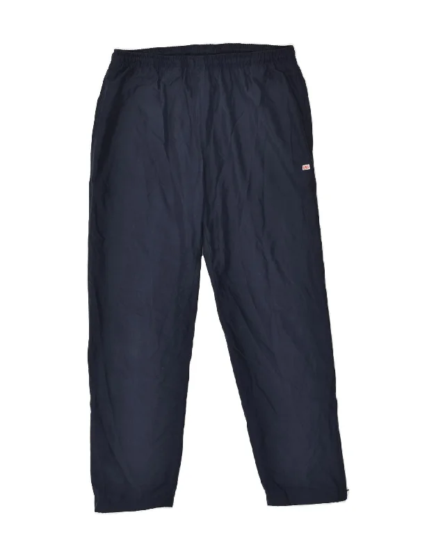 REEBOK Womens Tracksuit Trousers UK 12 Medium Navy Blue Polyester