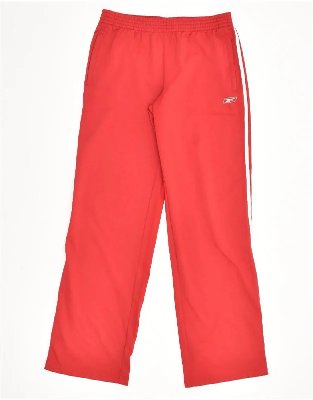 REEBOK Womens Tracksuit Trousers UK 12  Medium Red Polyester