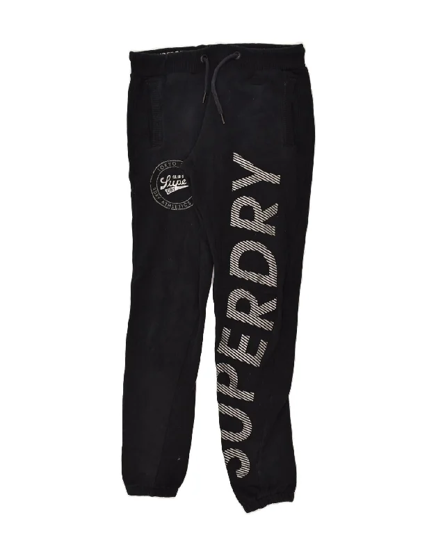 SUPERDRY Womens Graphic Tracksuit Trousers Joggers UK 8 Small  Navy Blue