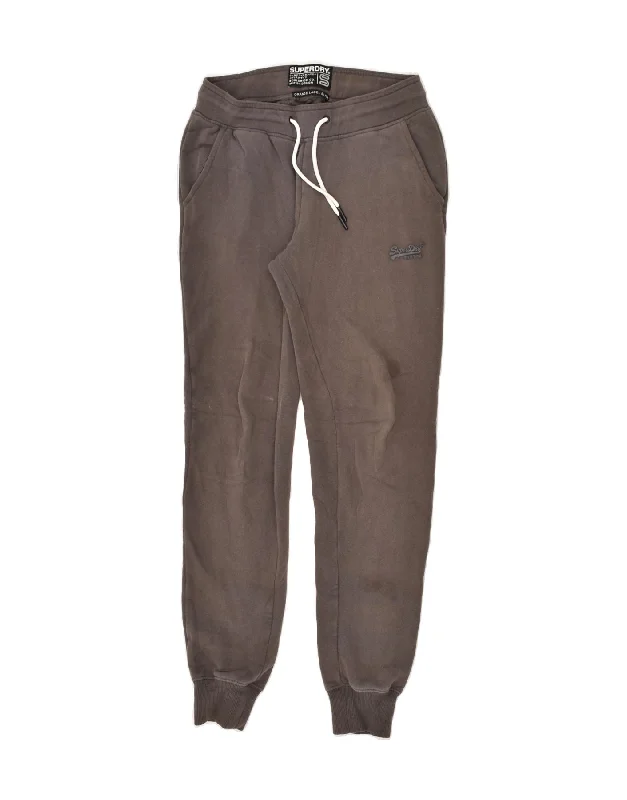 SUPERDRY Womens Tracksuit Trousers Joggers UK 8 Small  Grey Cotton