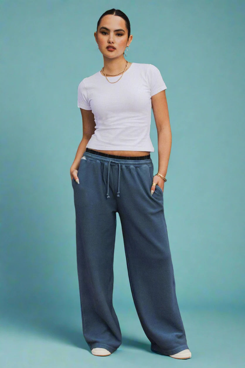 Daisy Street x Paul Frank Knitted Twill Wide Leg Trousers