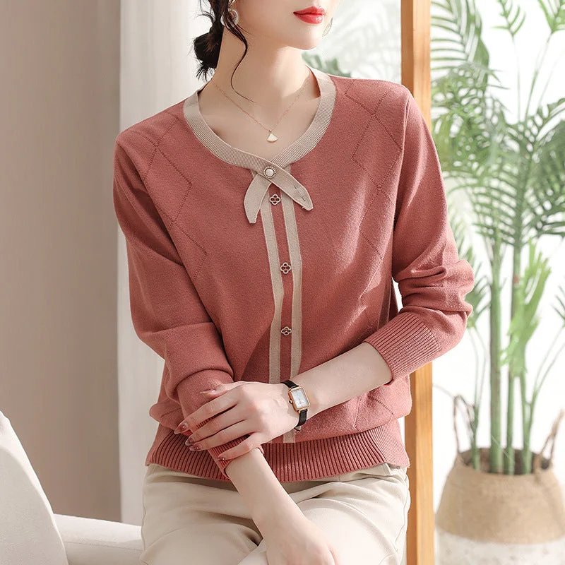 NiDELL Free Shipping Young Mother Elegant Knitwear . Middle-Aged Women's Clothing Early Autumn New Sweater Autumn Bottoming Top