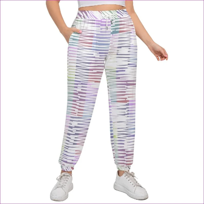 Scribbled Women's Sports Trousers With Drawstring Voluptuous (+) Plus Size