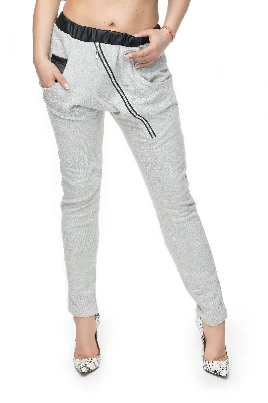 Women Trousers Decorative Zipper PeeKaBoo