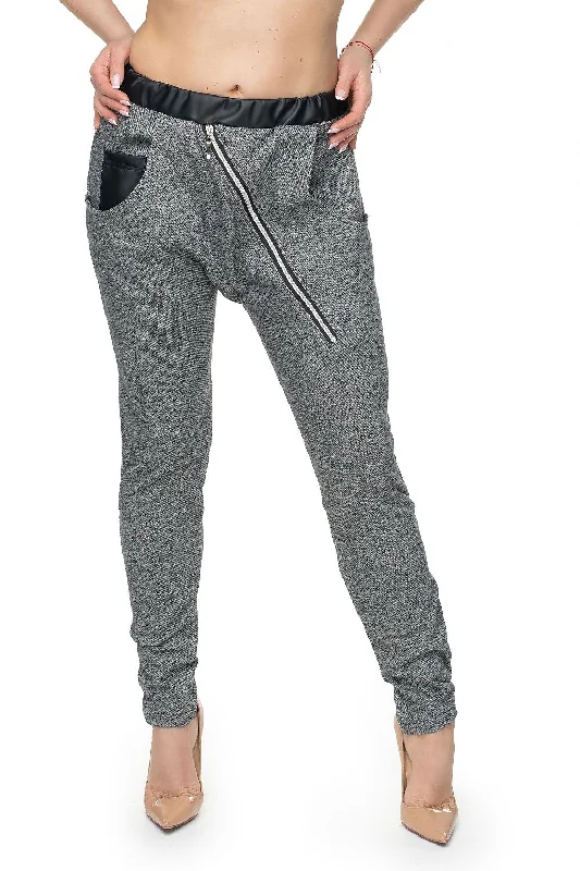 Women Trousers With Decorative Zipper PeeKaBoo