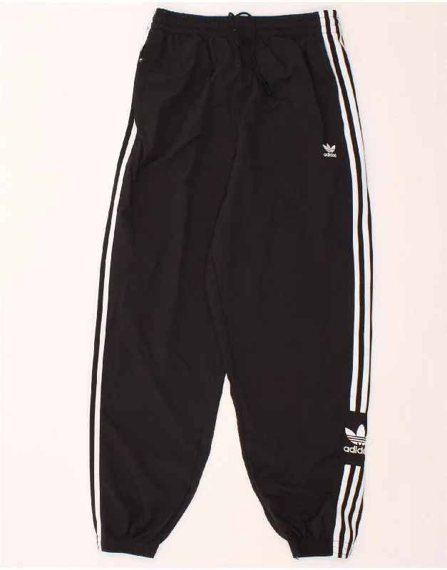 ADIDAS Womens Graphic Tracksuit Trousers Joggers UK 14 Medium Black