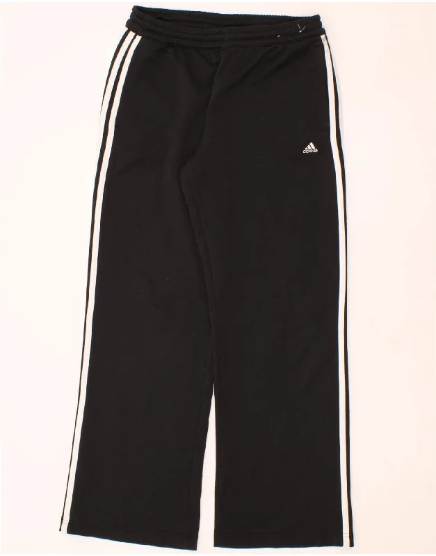 ADIDAS Womens Tracksuit Trousers UK 14 Medium Black Polyester