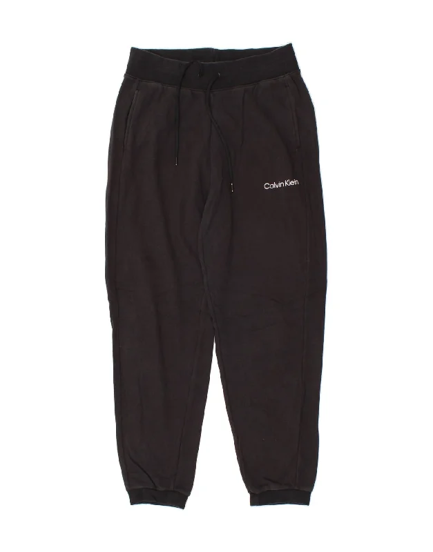 CALVIN KLEIN Womens Tracksuit Trousers Joggers UK 10 Small  Black Cotton