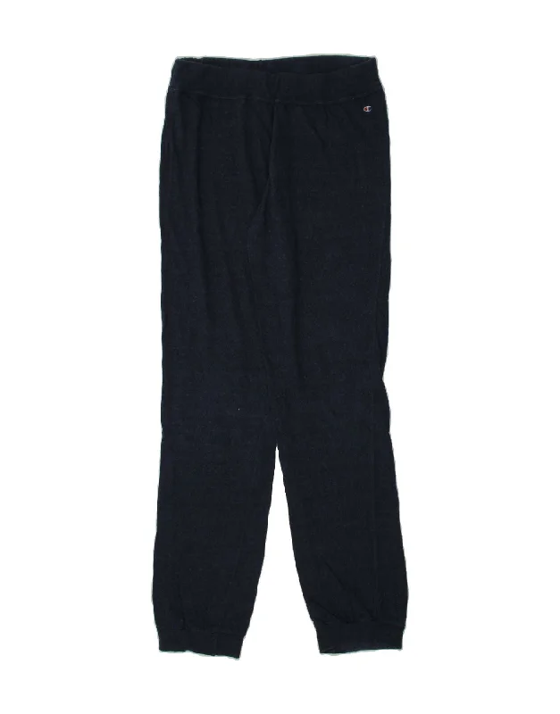 CHAMPION Womens Tracksuit Trousers Joggers UK 14 Large  Navy Blue Cotton