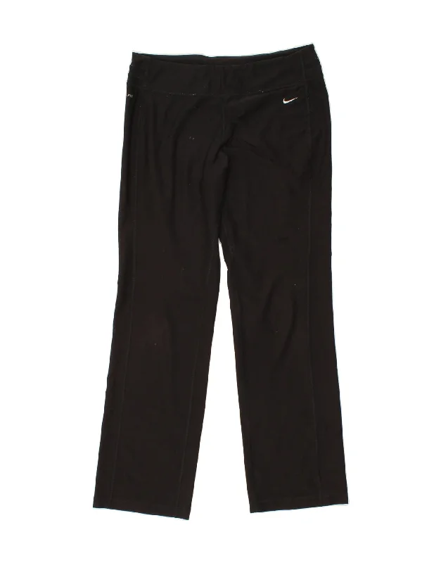 NIKE Womens Dri Fit Tracksuit Trousers UK 16 Large  Black Polyester