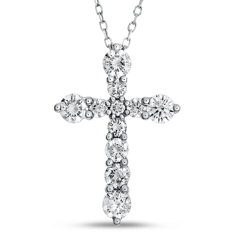 Seasonal Jewelry Sale – Upgrade Your Style Today Bremer Jewelry 14K White Gold Diamond Cross Necklace (1.50ctw)