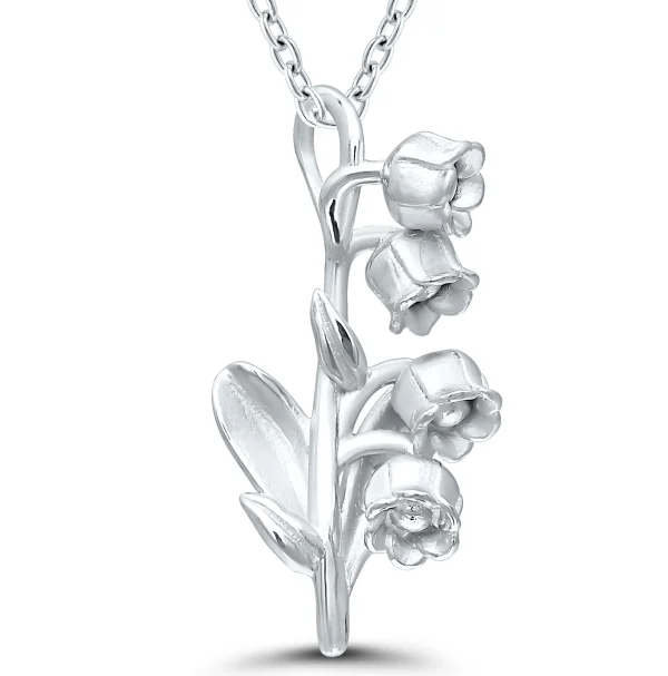 Limited-Time Offer On Premium Jewelry Collections Bremer Jewelry 925 White Sterling Silver May Birth Flower "Lily Of The Valley" Necklace