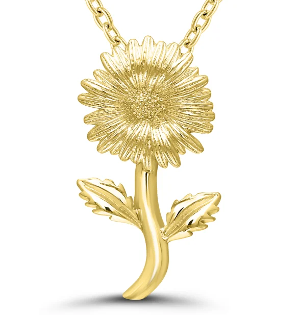 Shop Trending Jewelry With Exclusive Savings Bremer Jewelry 925 Yellow Sterling Silver/Gold Plated April Birth Flower "Daisy" Necklace