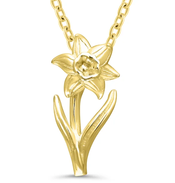 Holiday Jewelry Sale – Perfect Gifts At Great Prices Bremer Jewelry 925 Yellow Sterling Silver/Gold Plated March Birth Flower "Daffodil" Necklace