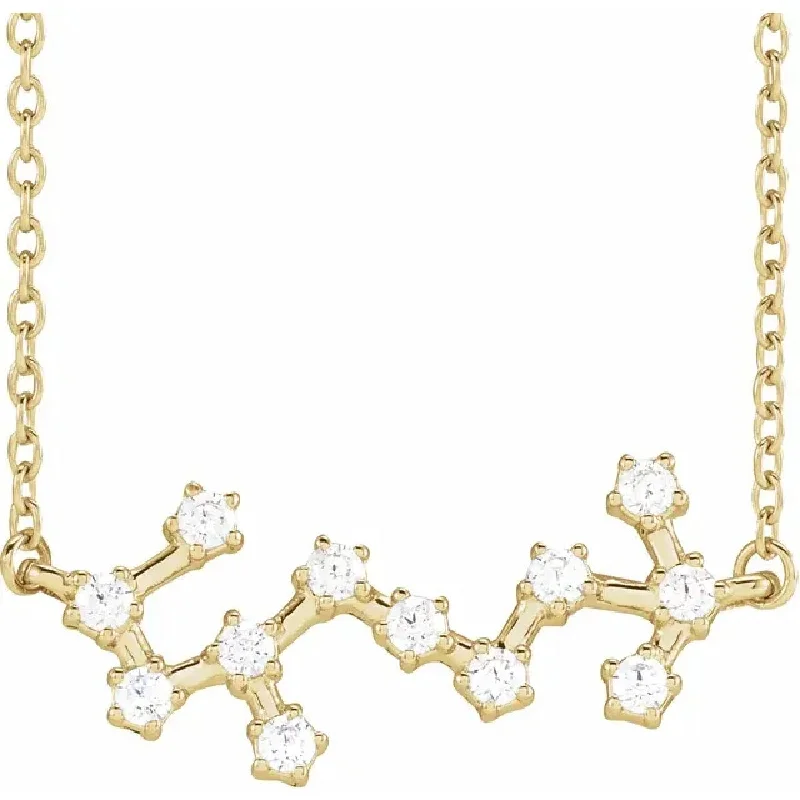 Grab Your Favorite Jewelry At The Lowest Prices Bremer Jewelry My Brightest Star 14K Yellow 1/4ctw Gold Diamond Scorpio Zodiac Pendant with a 14K Yellow Gold Cable Link Necklace (0.25ctw)