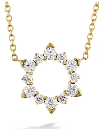 Affordable Glamour – Premium Jewelry At Special Prices Hearts On Fire 18K Yellow Gold Aerial Eclipse Large Round Shape Diamond Circle Pendant (1.73ctw)