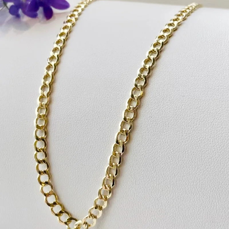 The Perfect Jewelry Piece At The Perfect Discount 14K Yellow Gold 4.4mm Hollow Curb Chain