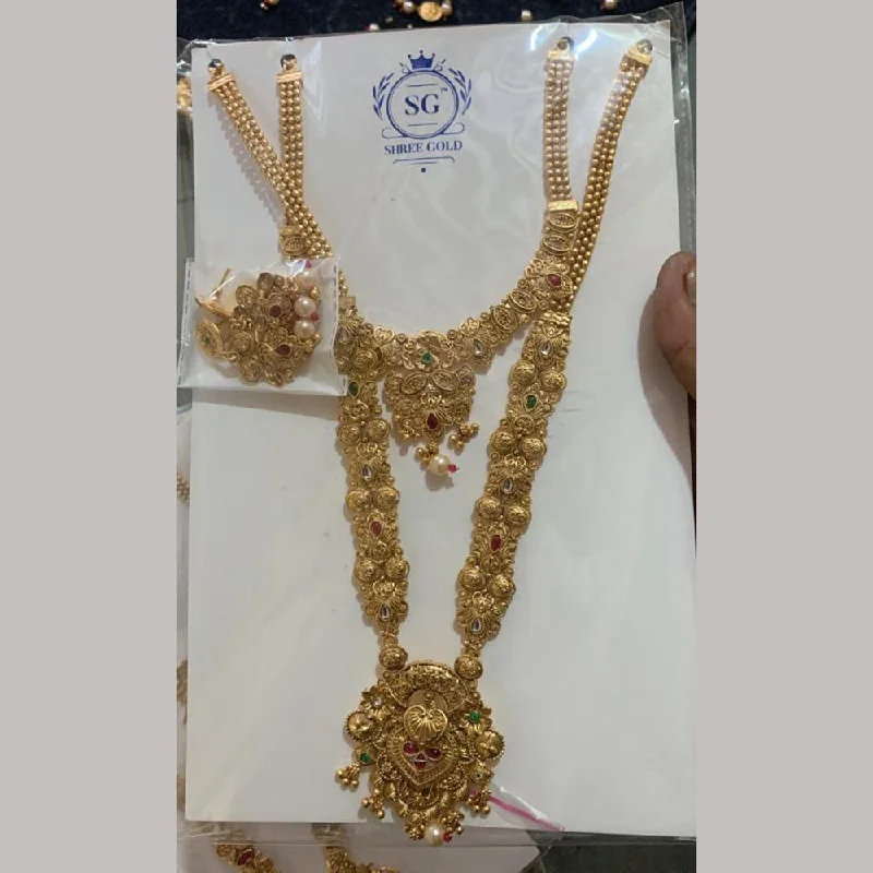 Don't Miss Out On Bestselling Jewelry At Special Prices Anjali Jewellery Gold Plated Kundan Stone Double Necklace Set