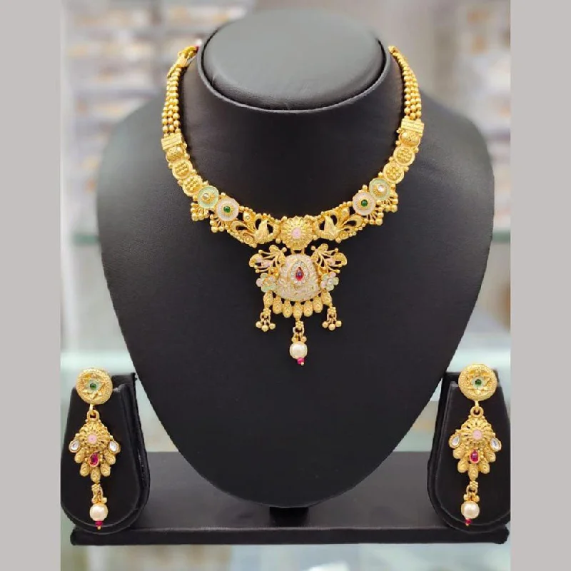 Exclusive Jewelry Discounts – Shop Now For Savings Anjali Jewellery Gold Plated Pota Stone Meenakari Necklace Set