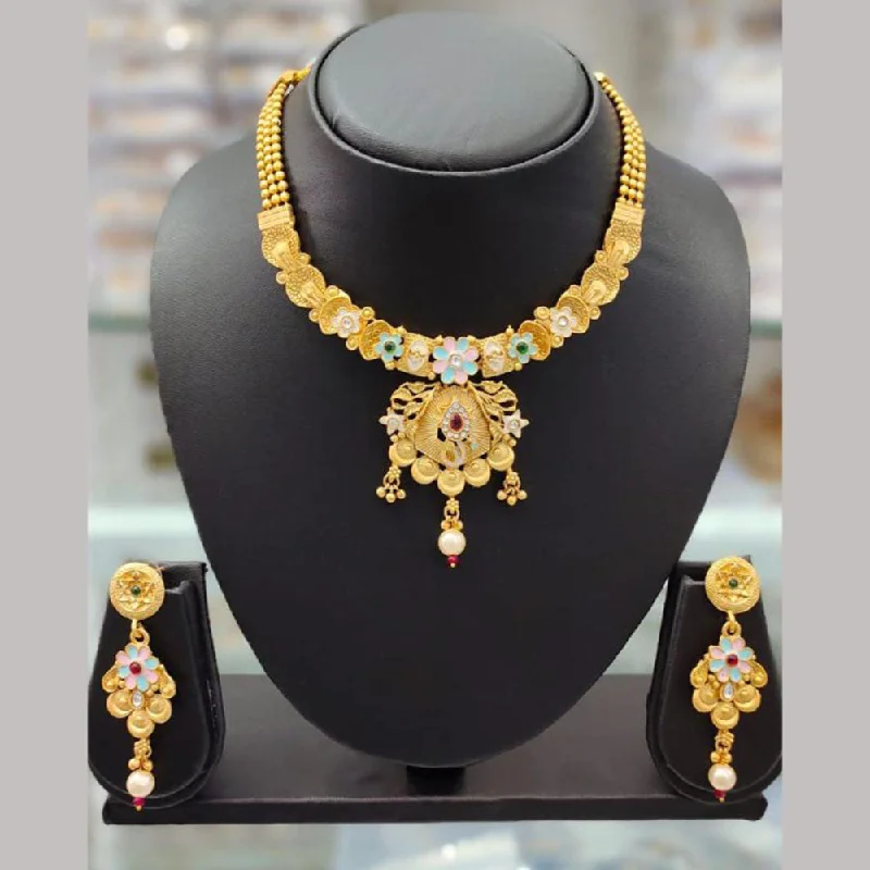 Best-Selling Jewelry Now Available At Special Deals Anjali Jewellery Gold Plated Pota Stone Meenakari Necklace Set
