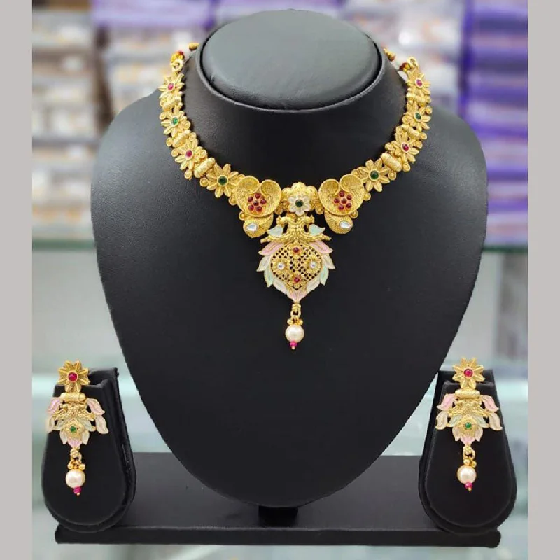 Adjustable Charm Bracelets For A Perfect Fit Anjali Jewellery Gold Plated Pota Stone Meenakari Necklace Set